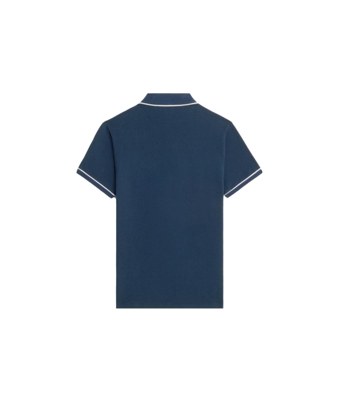 CELINE Темно-синее хлопковое поло с коротким рукавом, фото 2