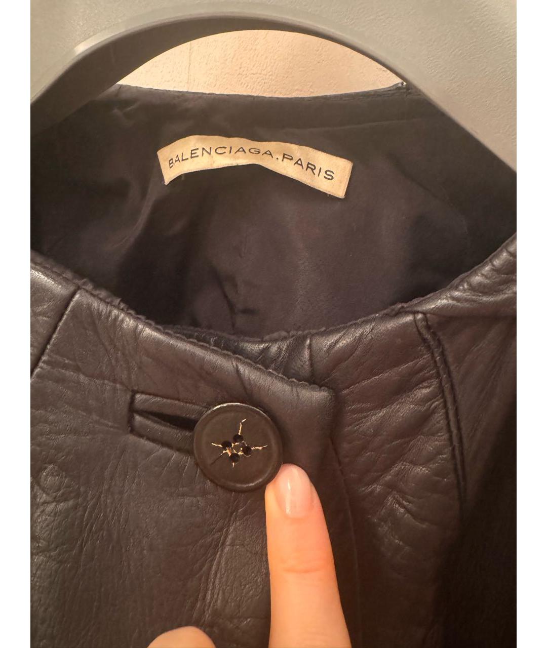 BALENCIAGA Черная кожаная куртка, фото 5
