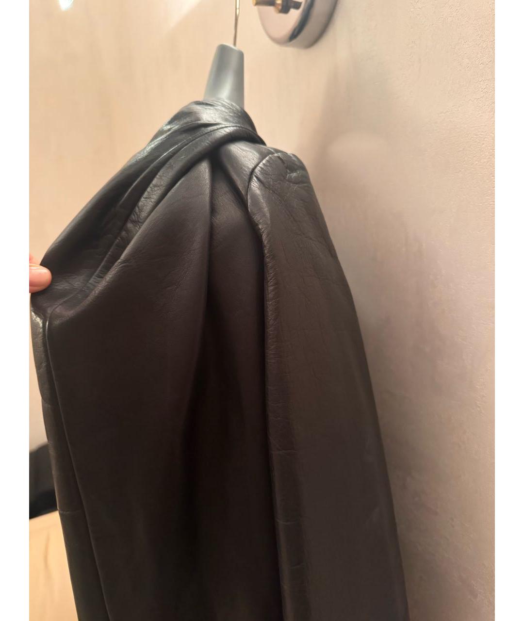 BALENCIAGA Черная кожаная куртка, фото 3