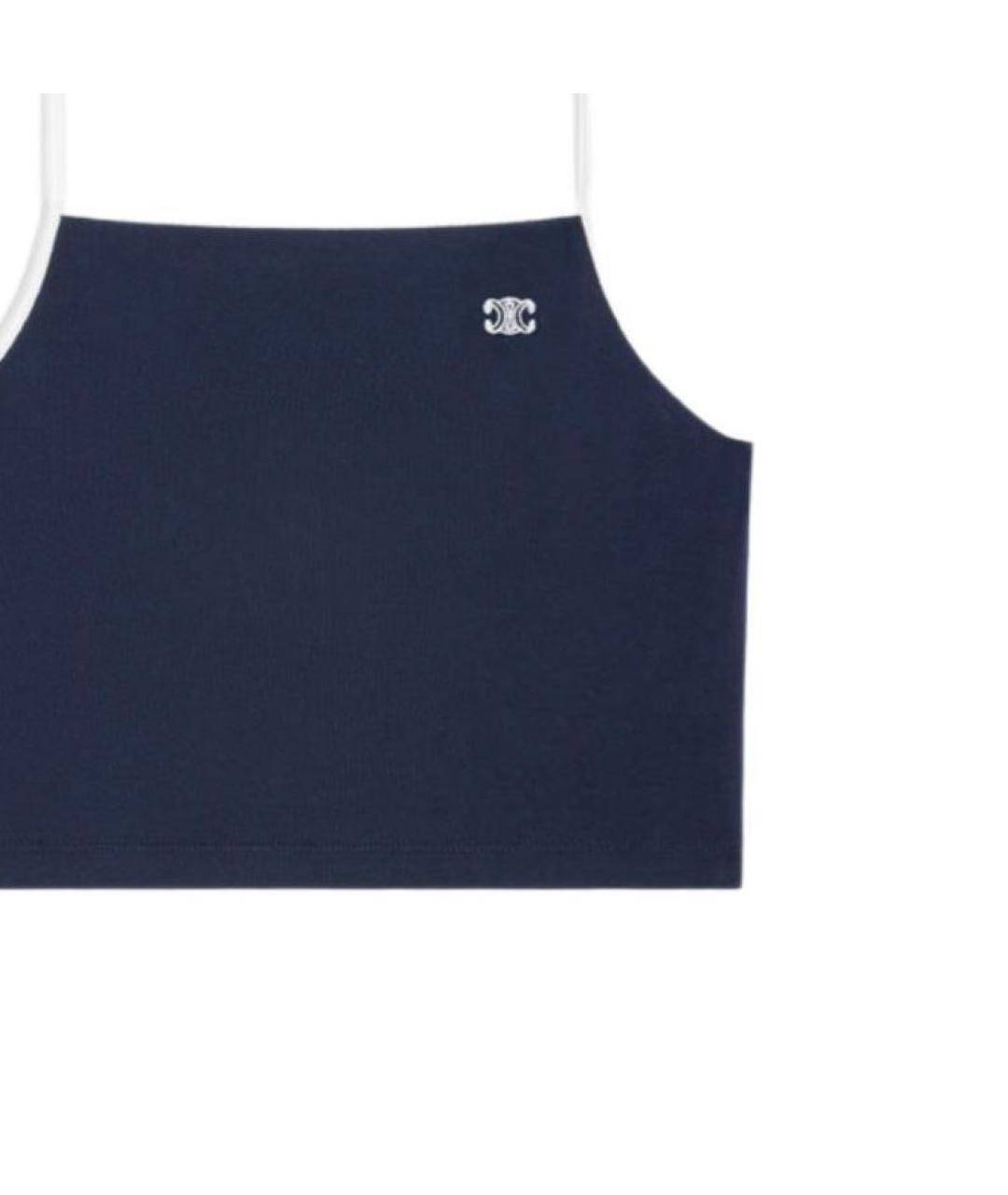 CELINE Темно-синяя майка, фото 4