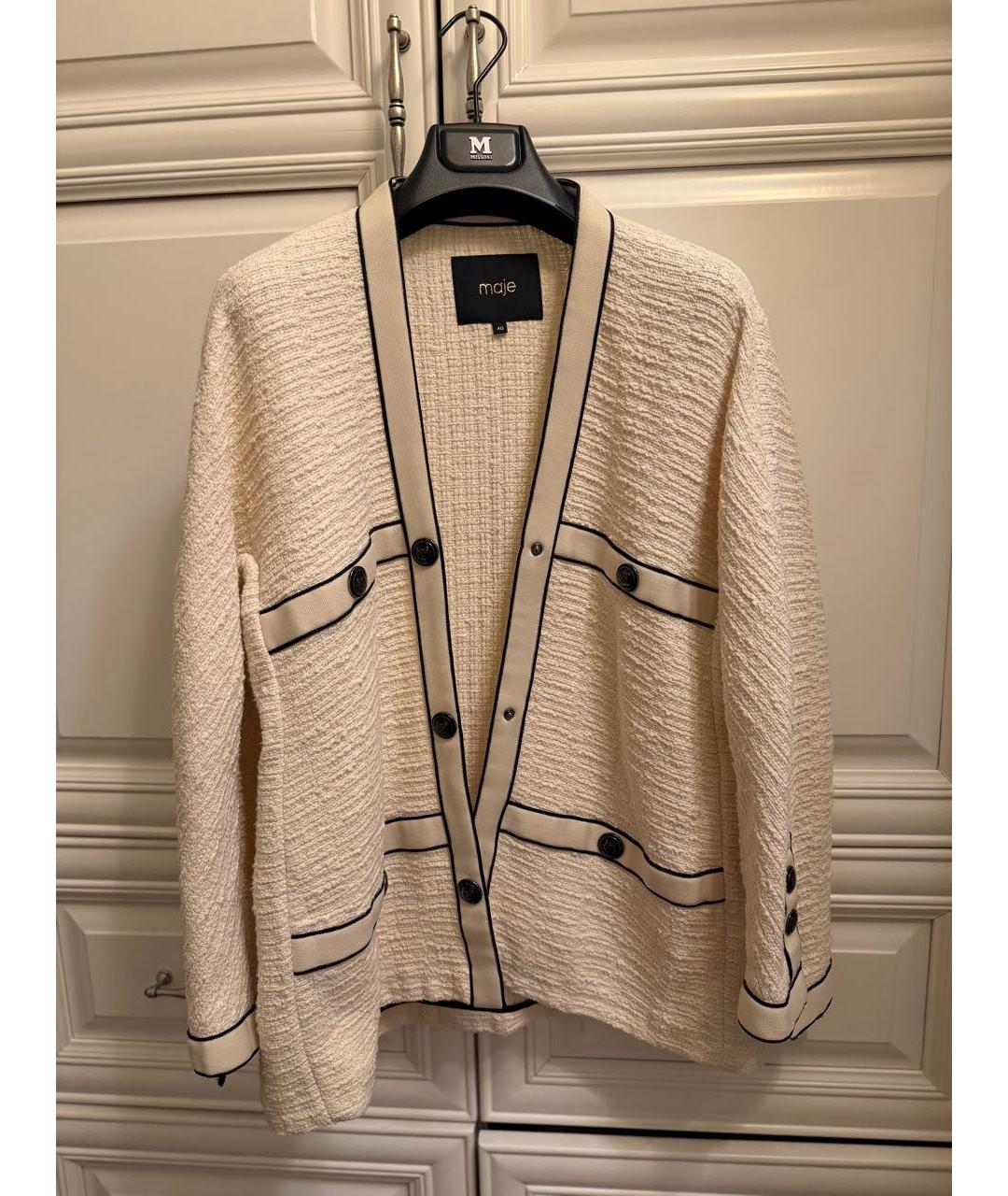 MAJE Бежевый полиэстеровый кардиган, фото 9