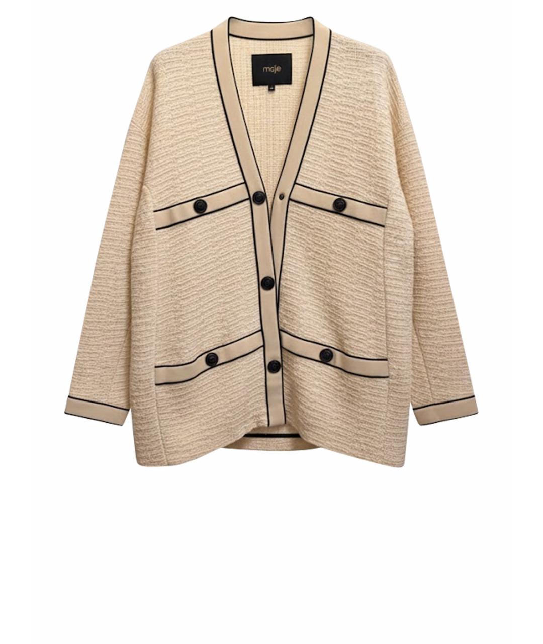 MAJE Бежевый полиэстеровый кардиган, фото 1