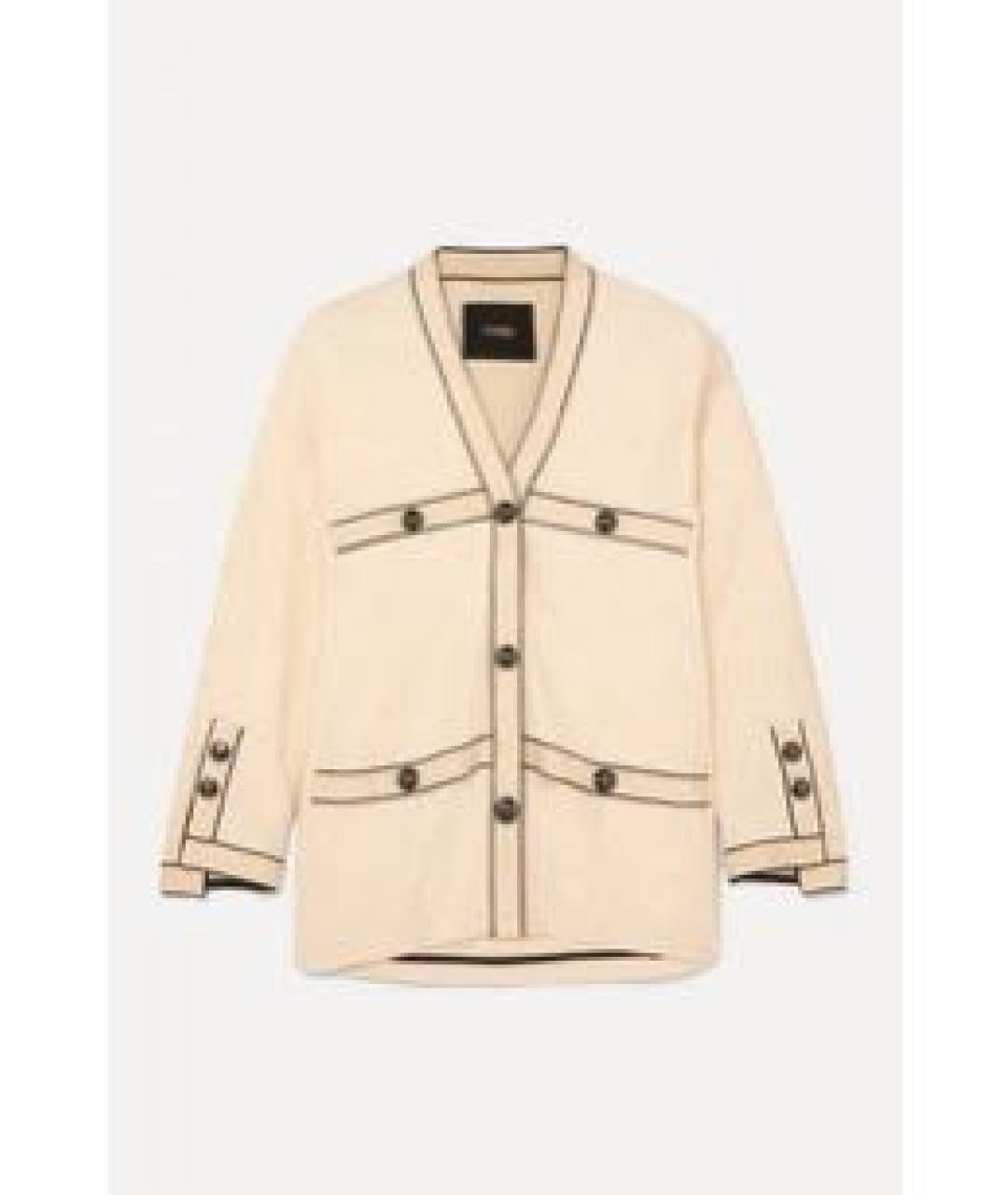 MAJE Бежевый полиэстеровый кардиган, фото 8