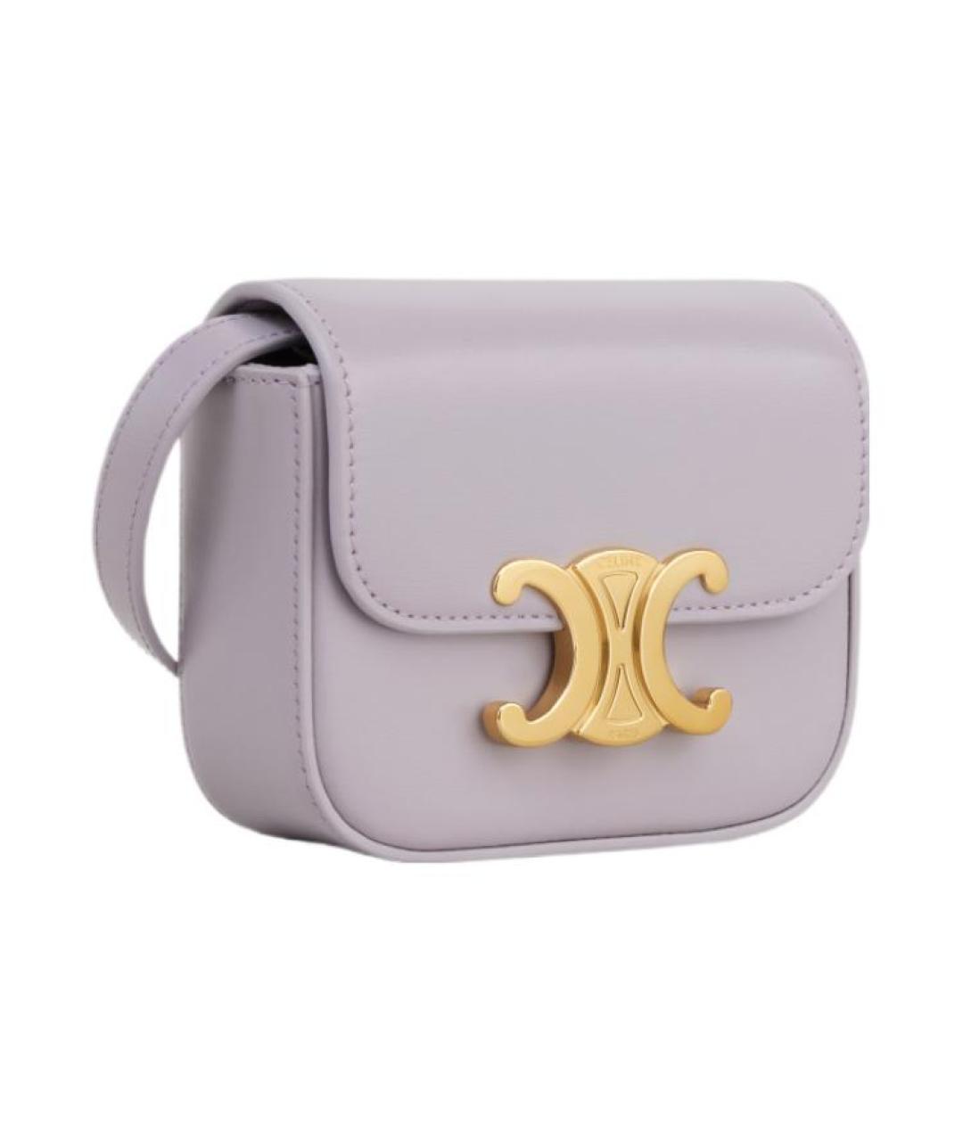 CELINE Фиолетовая кожаная сумка через плечо, фото 3