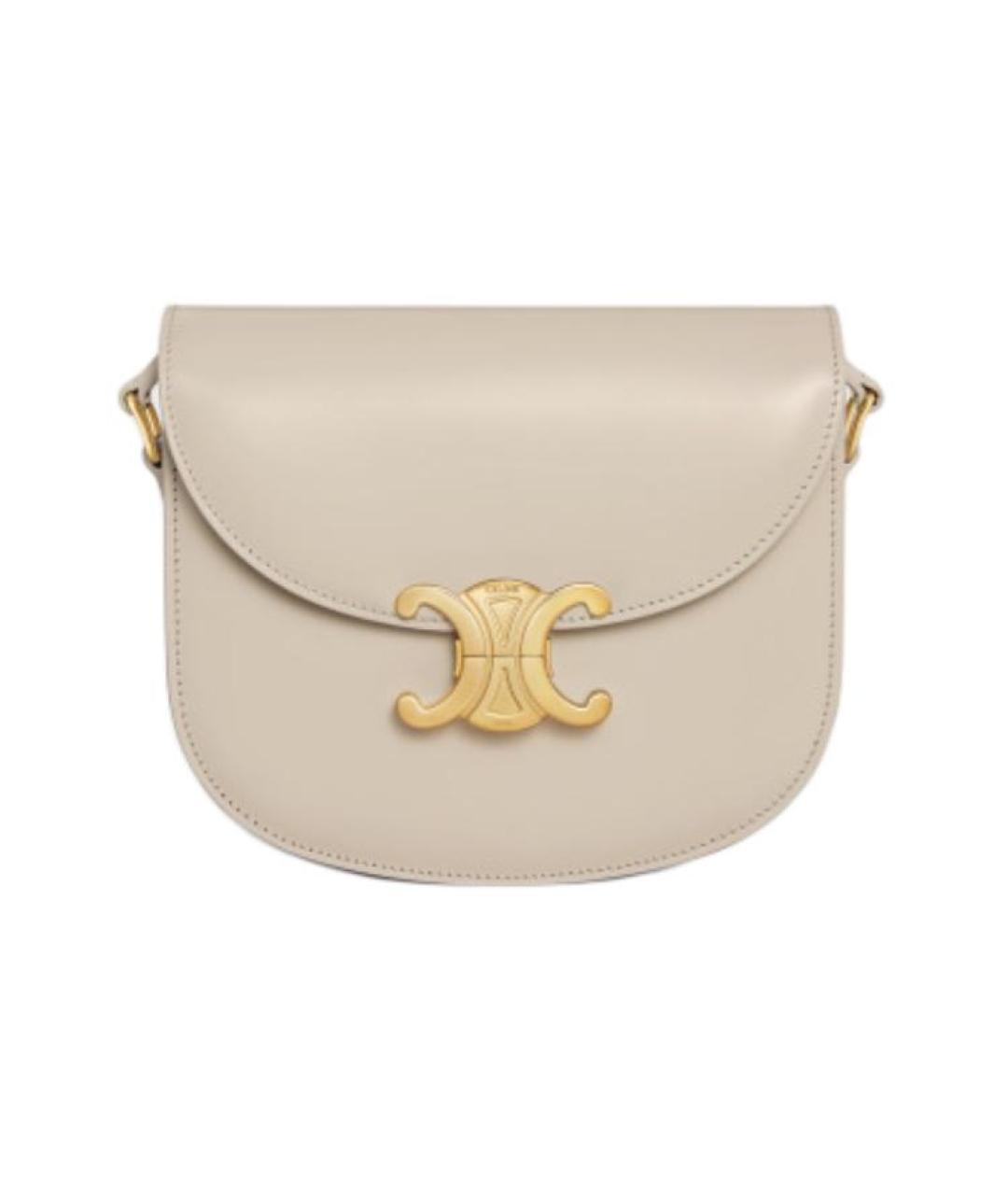 CELINE Бежевая кожаная сумка через плечо, фото 1