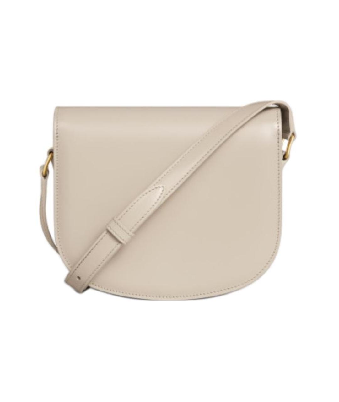 CELINE Бежевая кожаная сумка через плечо, фото 3