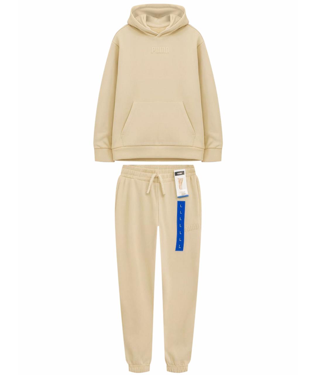 PUMA Бежевый хлопко-эластановый спортивные костюмы, фото 1