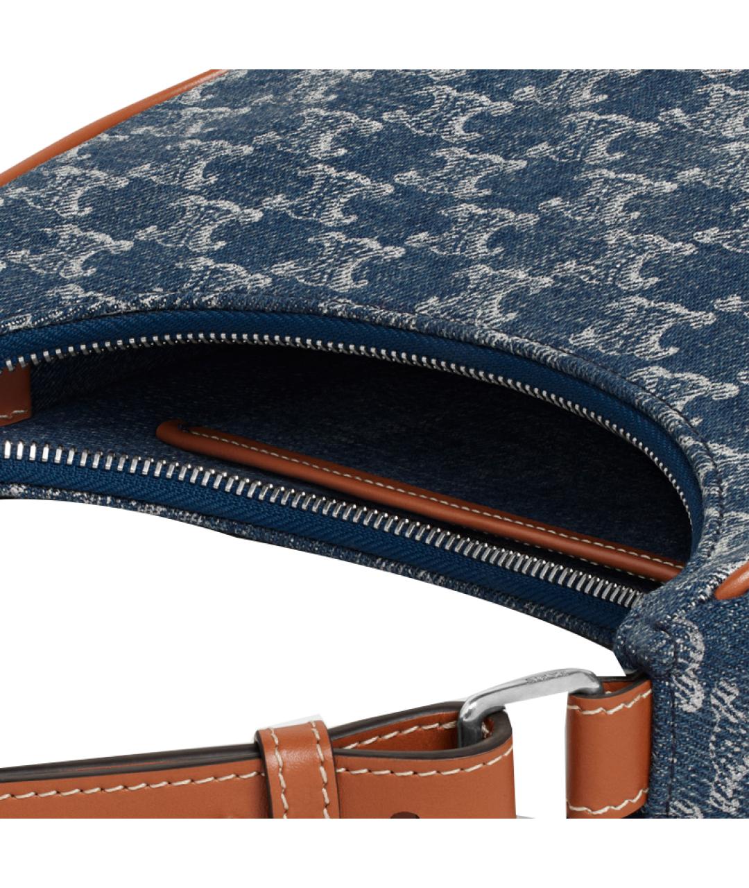 CELINE Синяя тканевая сумка через плечо, фото 4