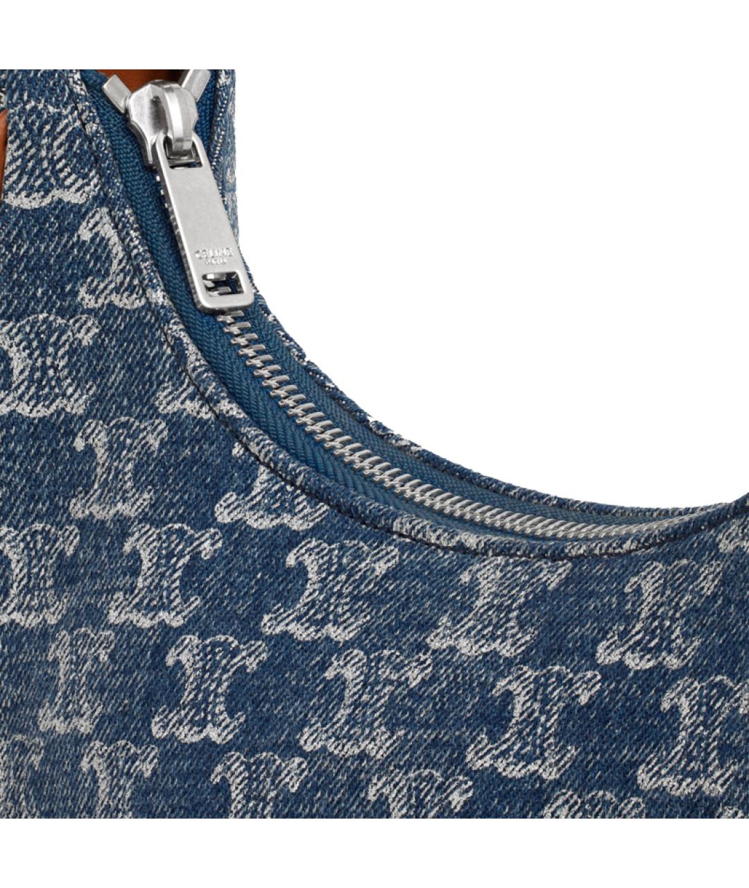 CELINE Синяя тканевая сумка через плечо, фото 5