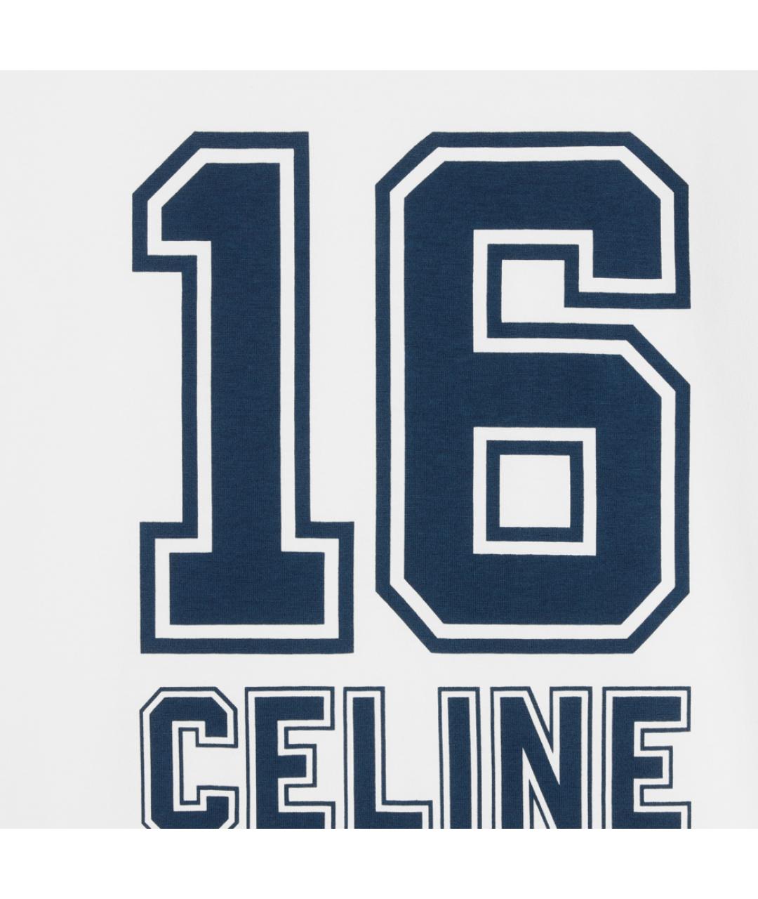 CELINE Белая хлопковая футболка, фото 3