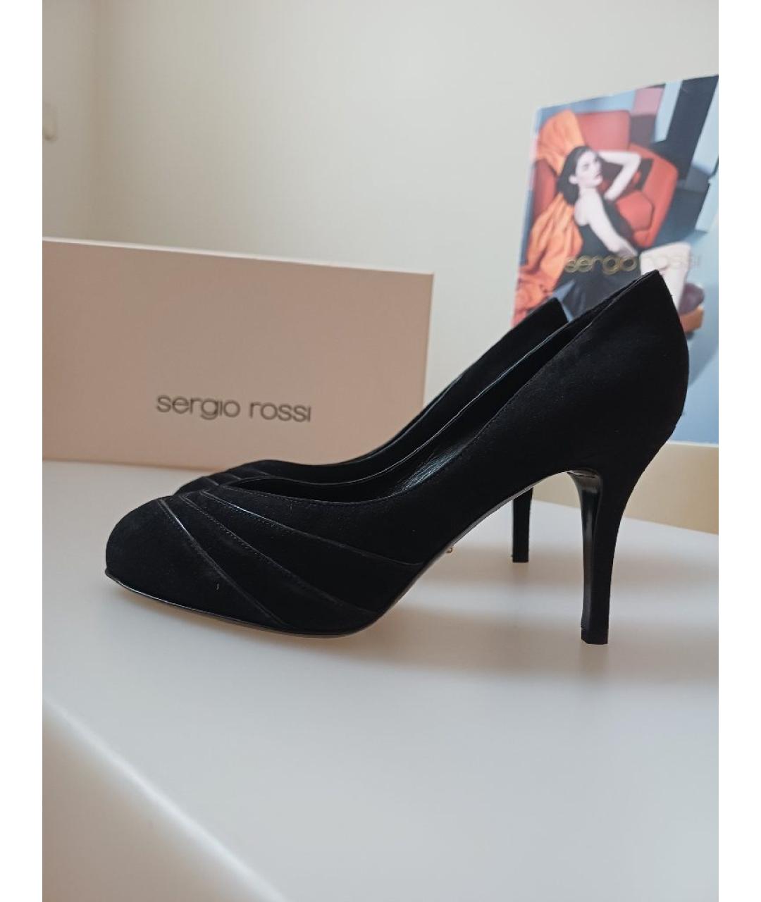 SERGIO ROSSI Черные замшевые туфли, фото 5