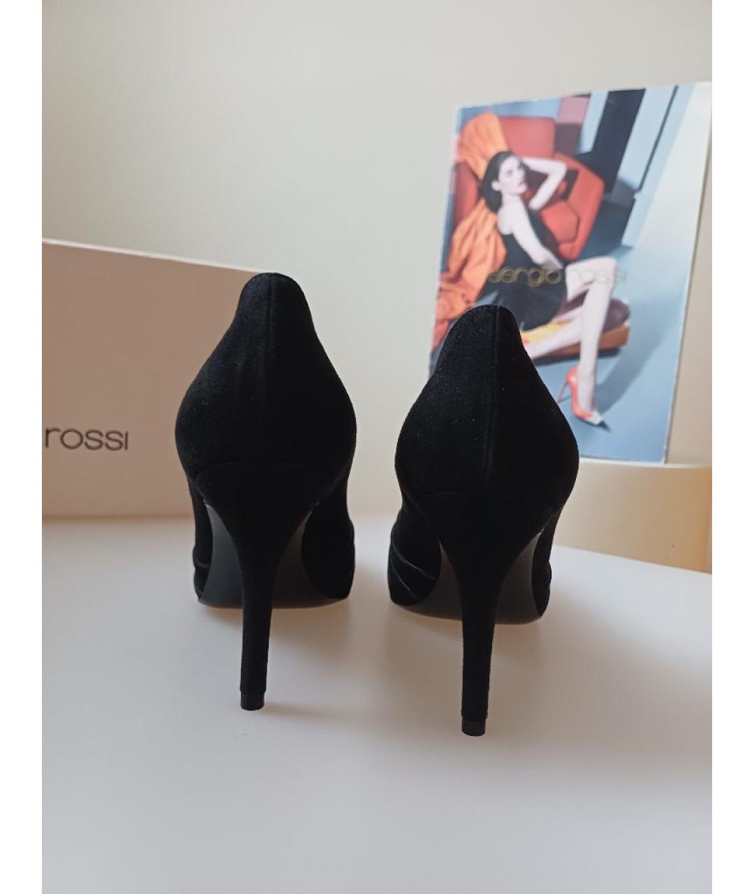 SERGIO ROSSI Черные замшевые туфли, фото 7