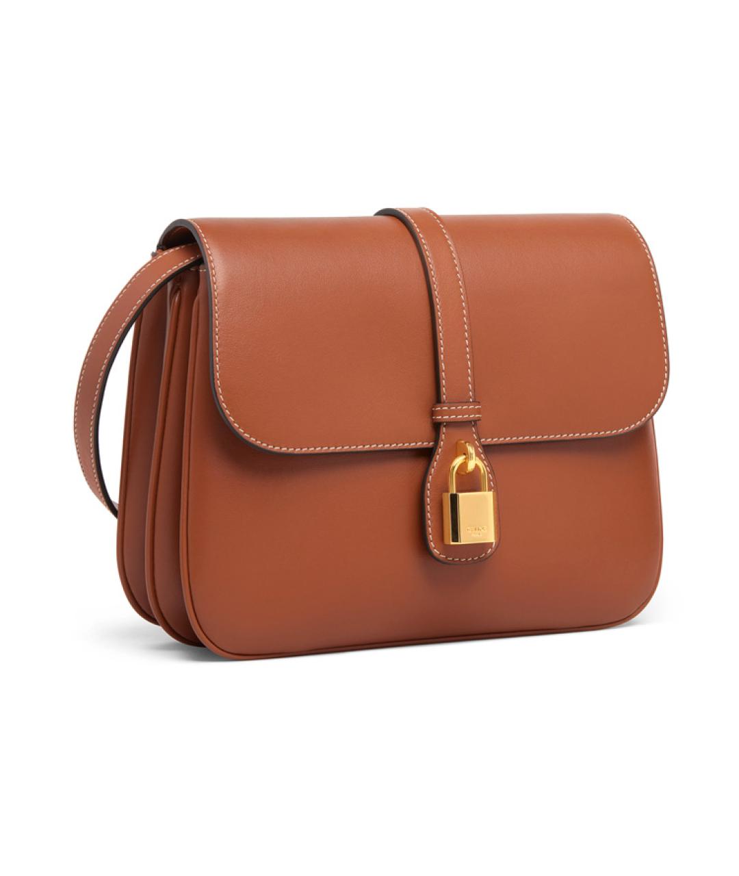CELINE Коричневая кожаная сумка через плечо, фото 2