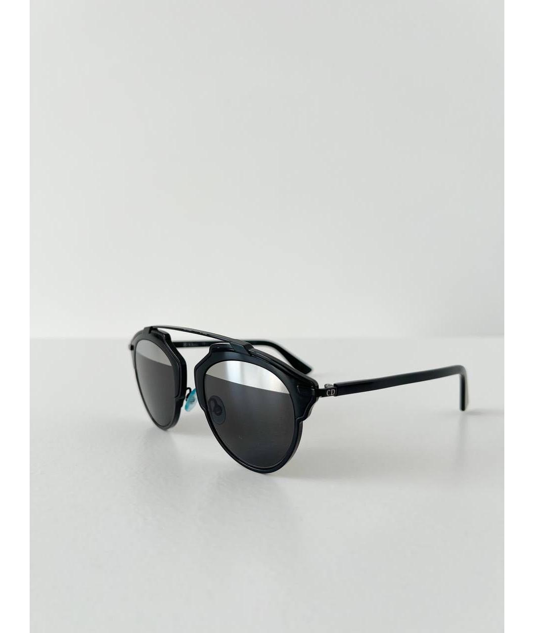CHRISTIAN DIOR Черные пластиковые солнцезащитные очки, фото 7