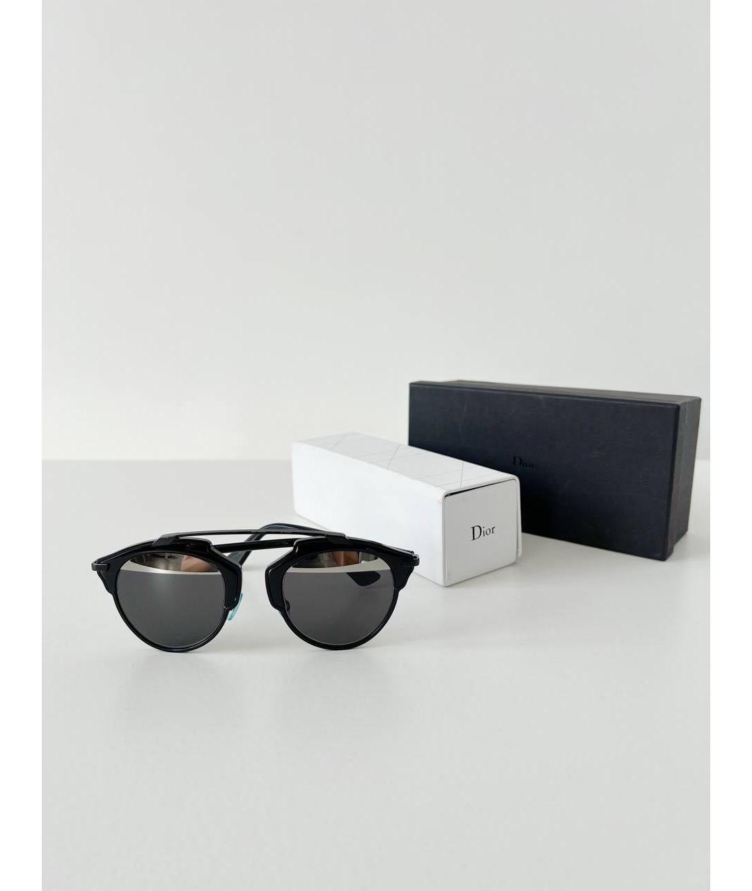 CHRISTIAN DIOR Черные пластиковые солнцезащитные очки, фото 2