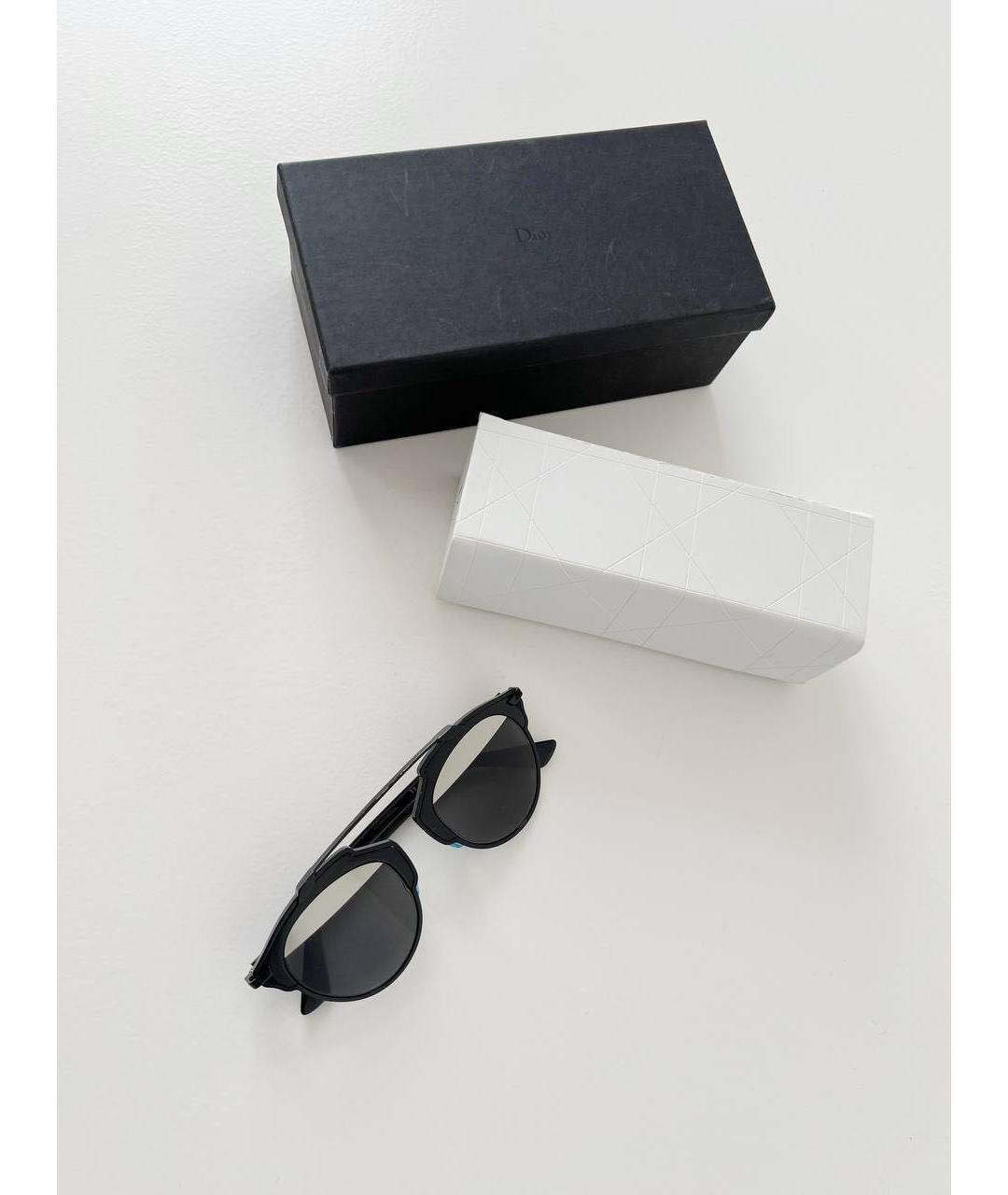 CHRISTIAN DIOR Черные пластиковые солнцезащитные очки, фото 8