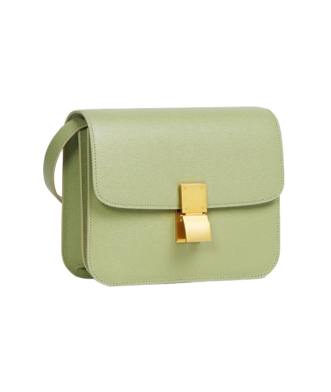 CELINE Салатовая кожаная сумка через плечо, фото 2