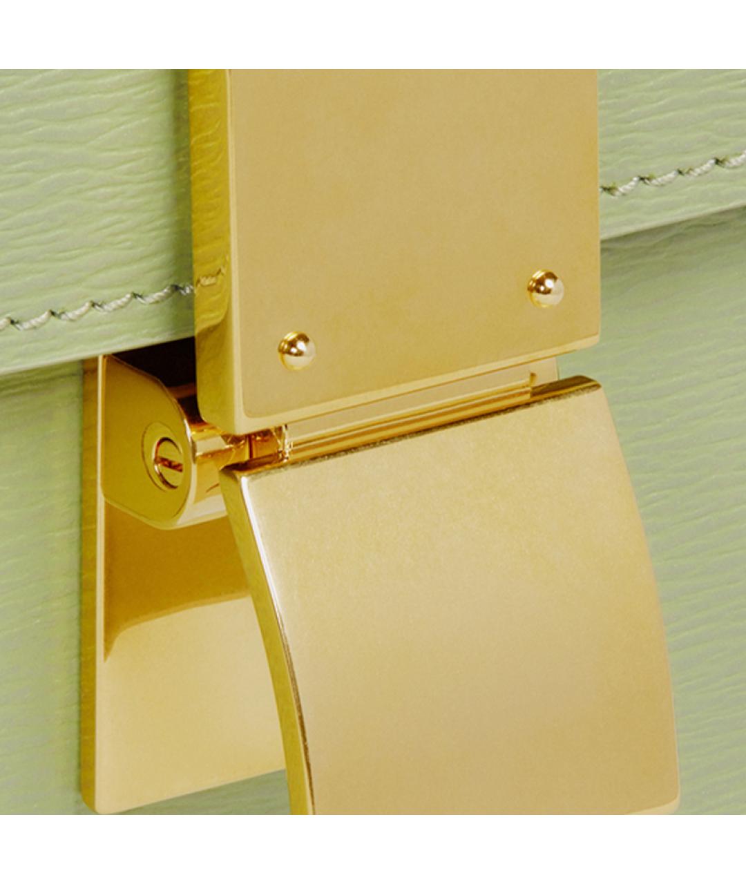 CELINE Салатовая кожаная сумка через плечо, фото 4