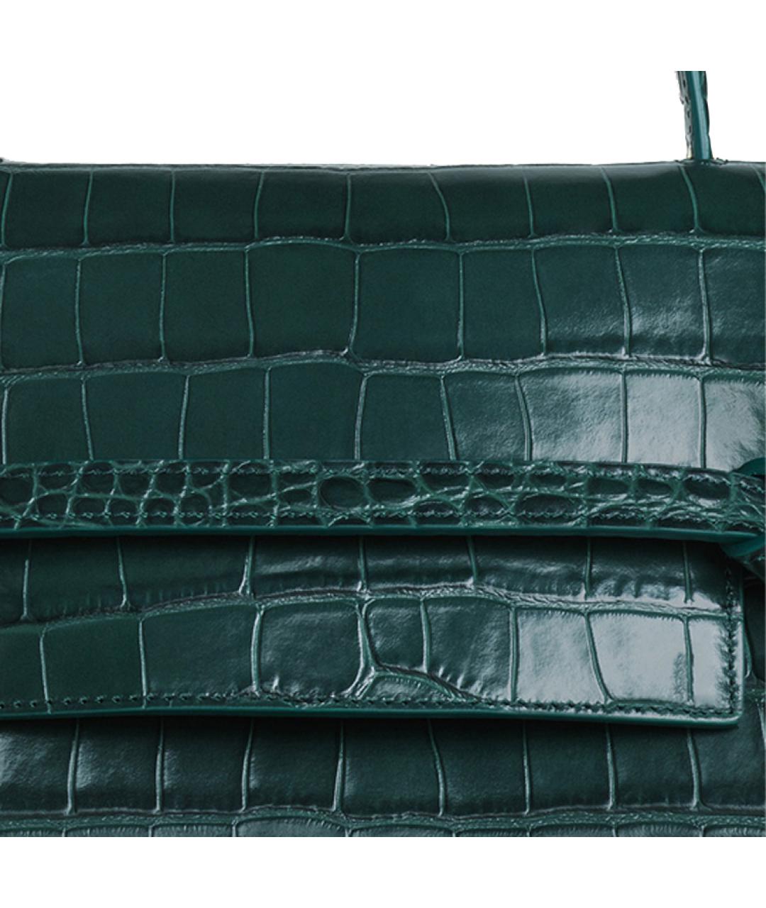 CELINE Зеленая кожаная сумка через плечо, фото 5