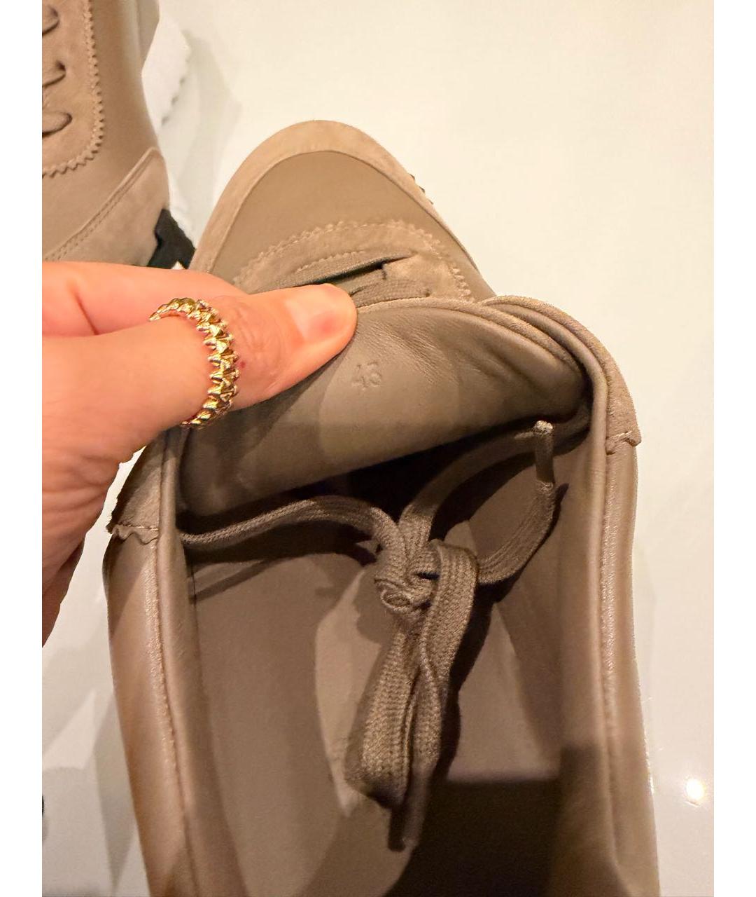 HERMES Коричневые кожаные низкие кроссовки / кеды, фото 2