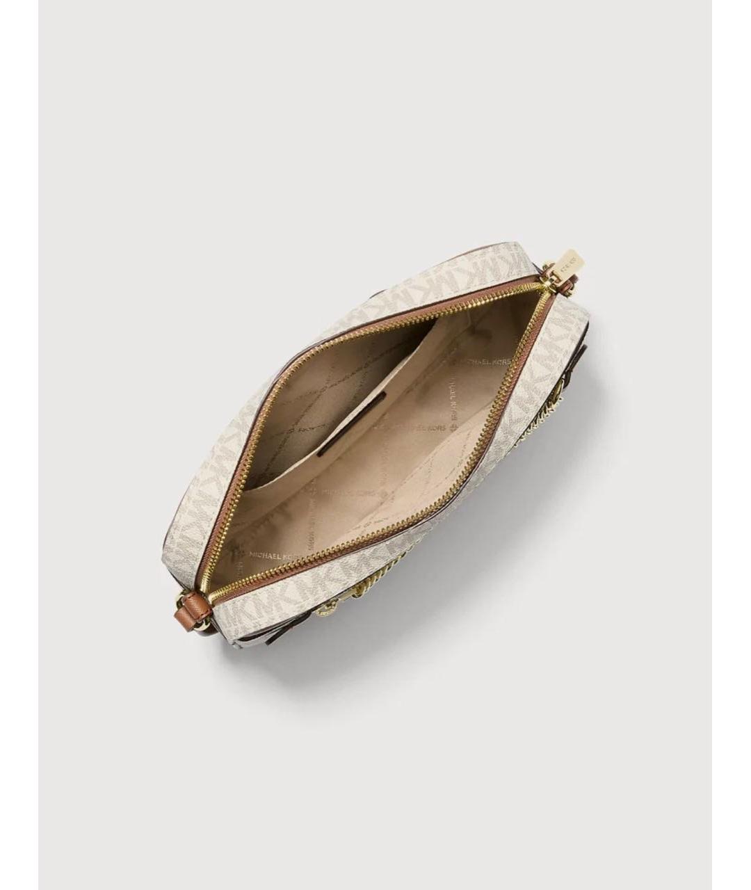 MICHAEL KORS Бежевая кожаная сумка через плечо, фото 3