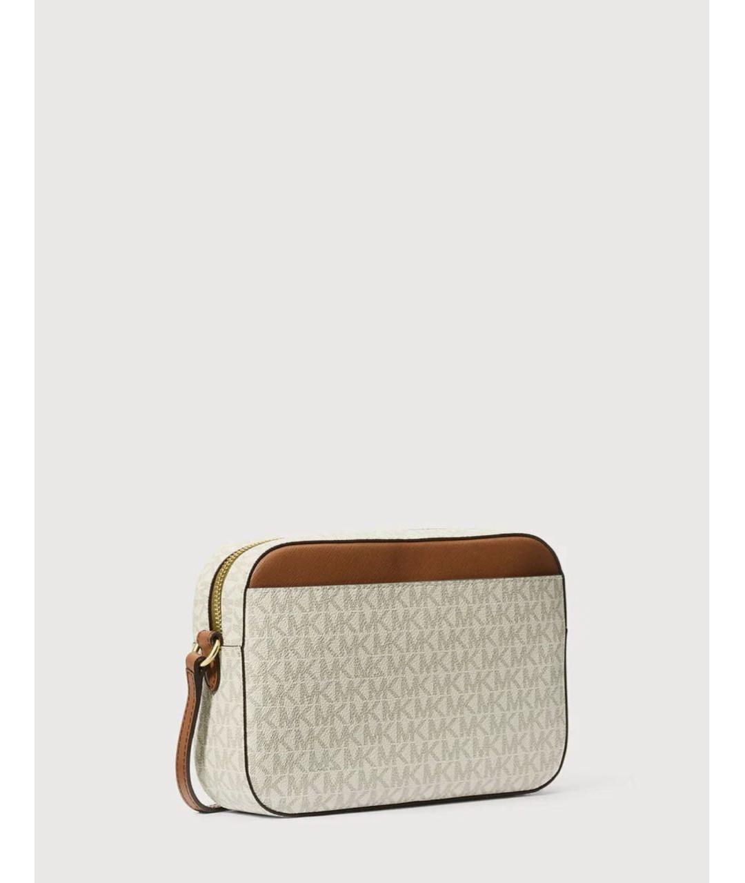 MICHAEL KORS Бежевая кожаная сумка через плечо, фото 4