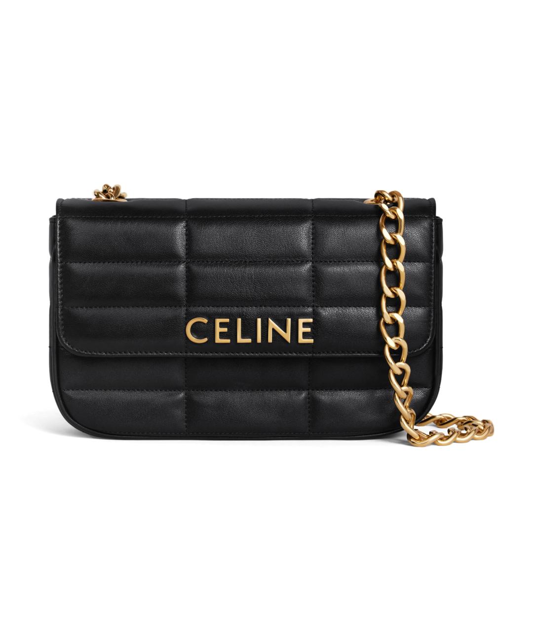 CELINE Черная кожаная сумка через плечо, фото 1