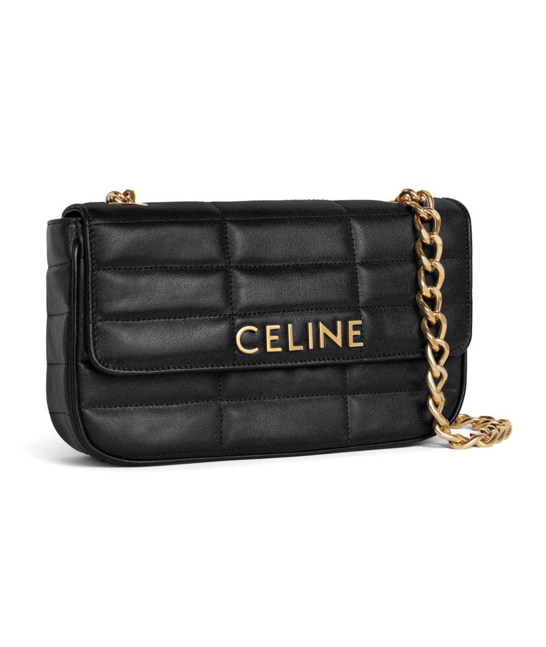 CELINE Черная кожаная сумка через плечо, фото 2