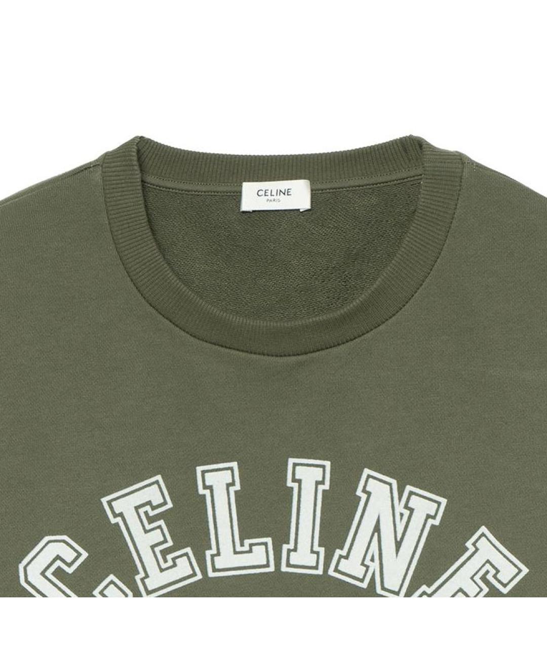 CELINE Зеленая хлопковая футболка, фото 3