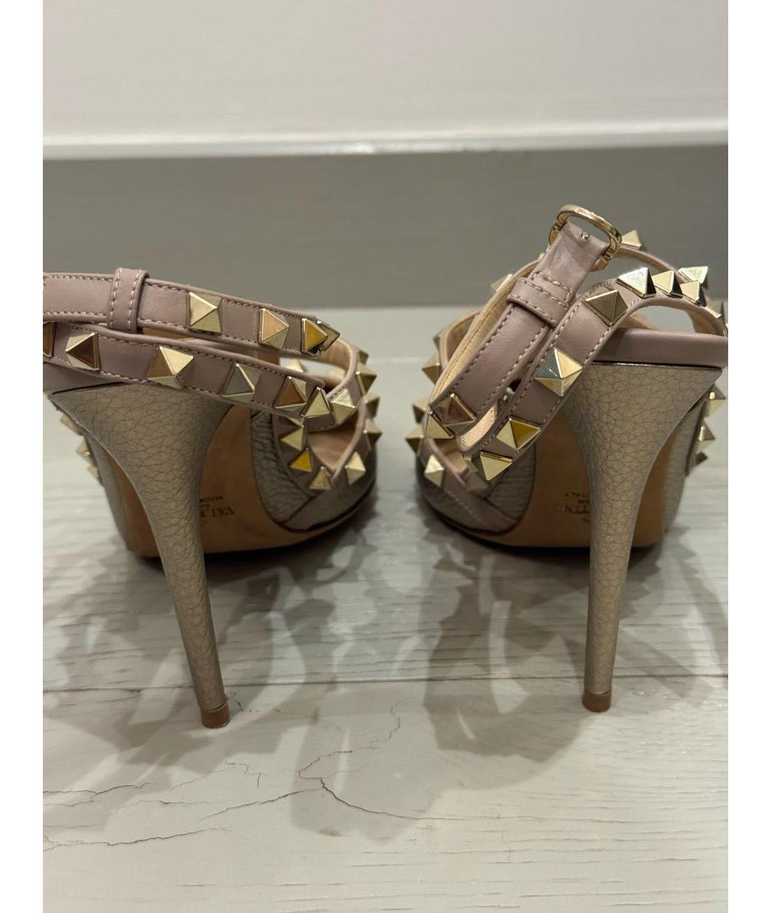 VALENTINO Золотые кожаные туфли, фото 4