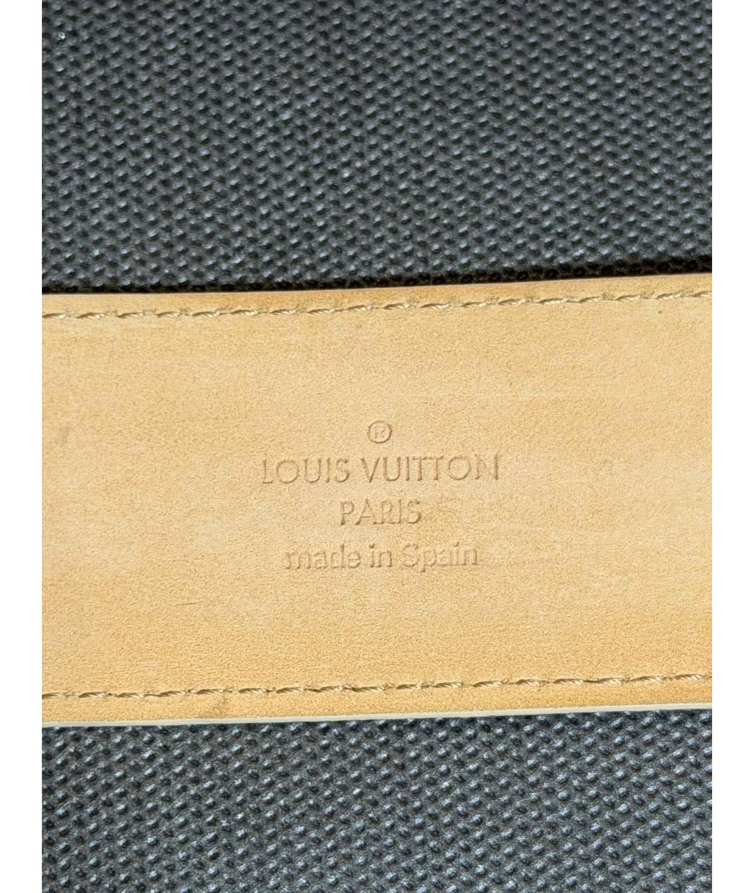 LOUIS VUITTON Бежевый кожаный ремень, фото 4