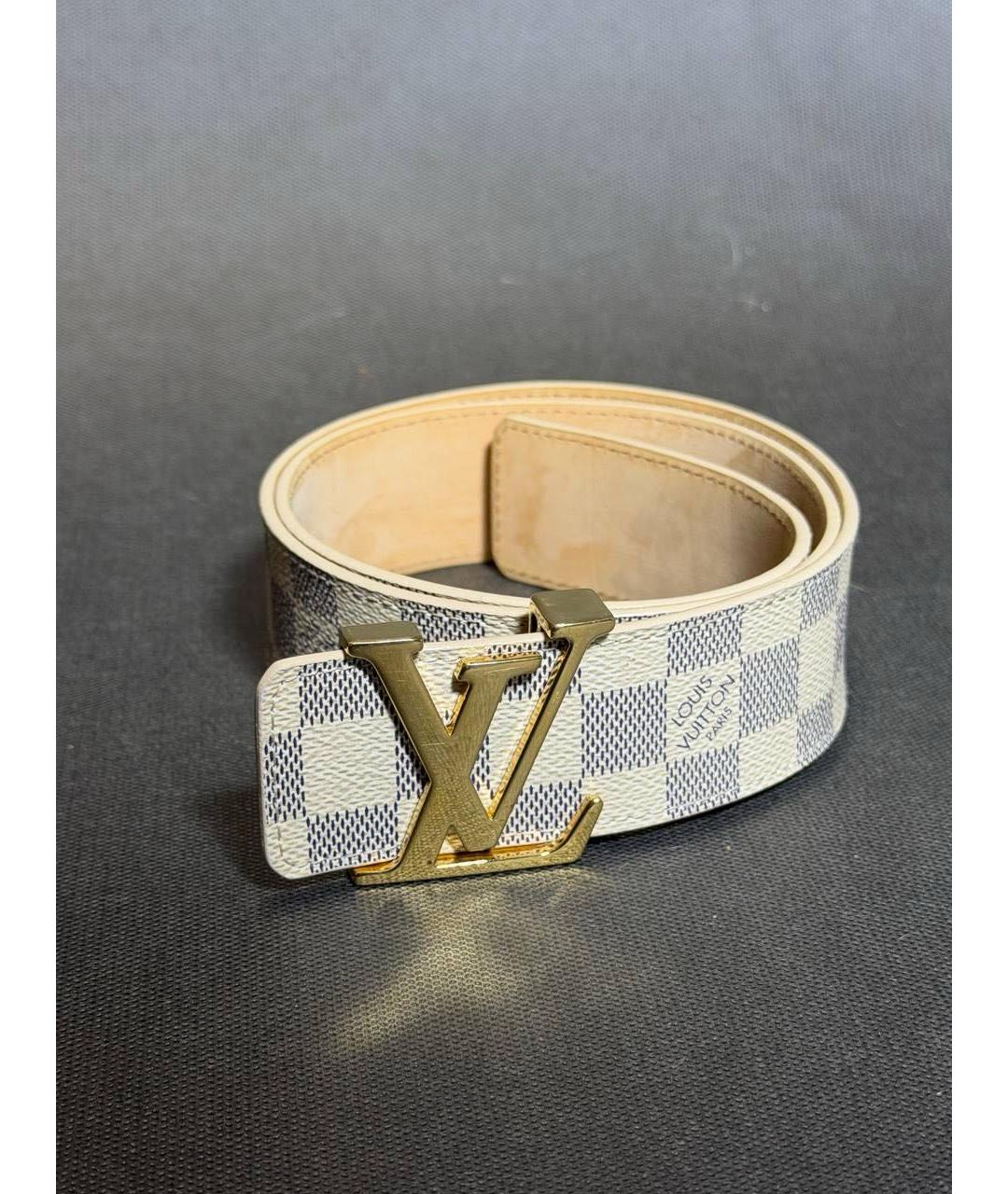 LOUIS VUITTON Бежевый кожаный ремень, фото 2