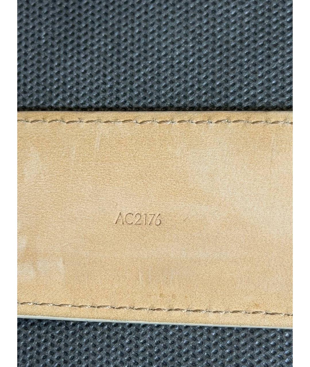 LOUIS VUITTON Бежевый кожаный ремень, фото 5