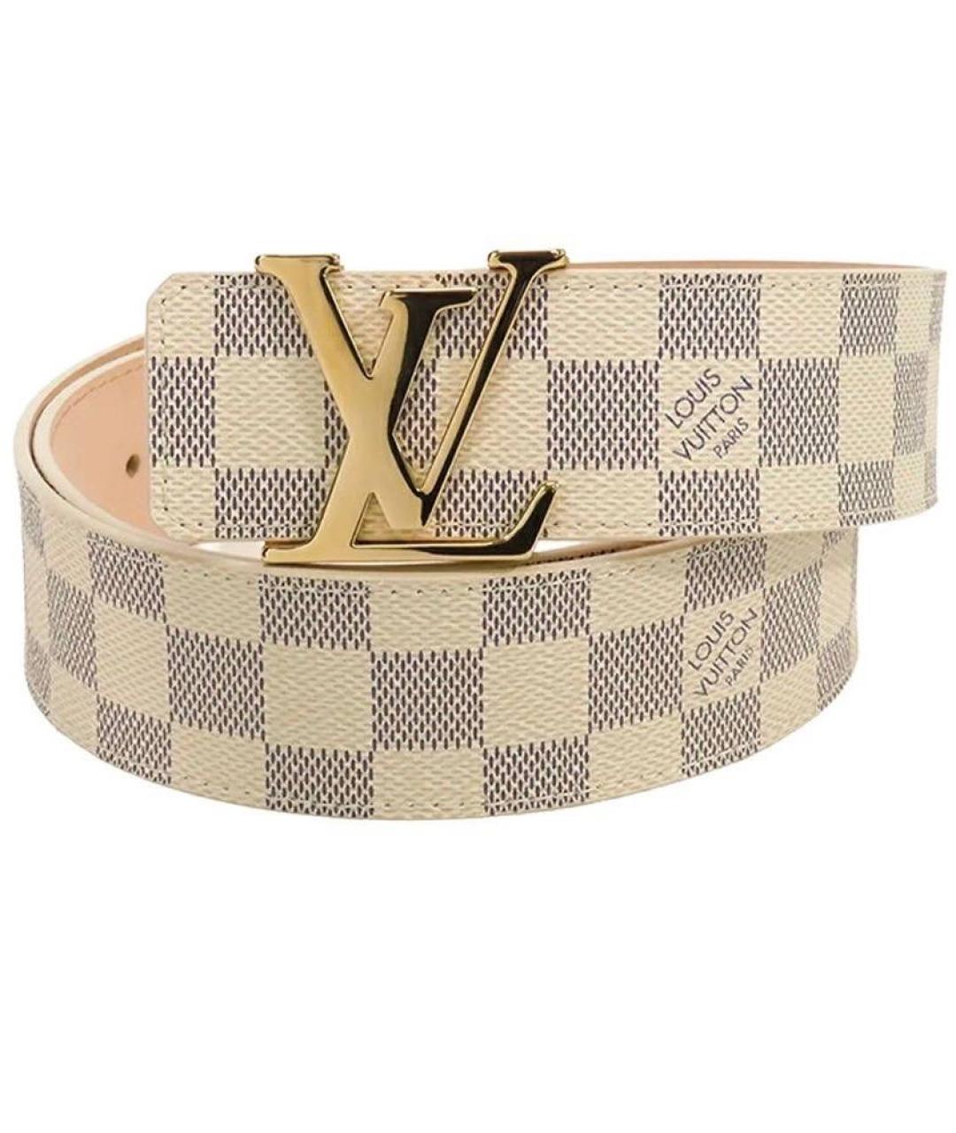 LOUIS VUITTON Бежевый кожаный ремень, фото 1