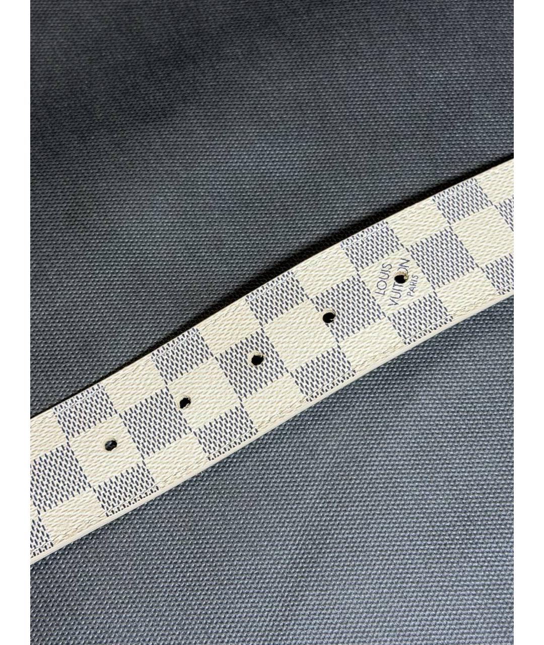 LOUIS VUITTON Бежевый кожаный ремень, фото 3