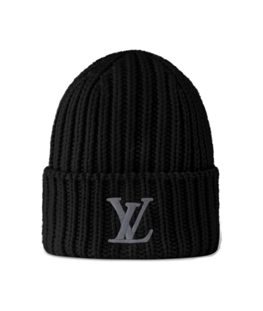 LOUIS VUITTON Черная шерстяная шапка, фото 2