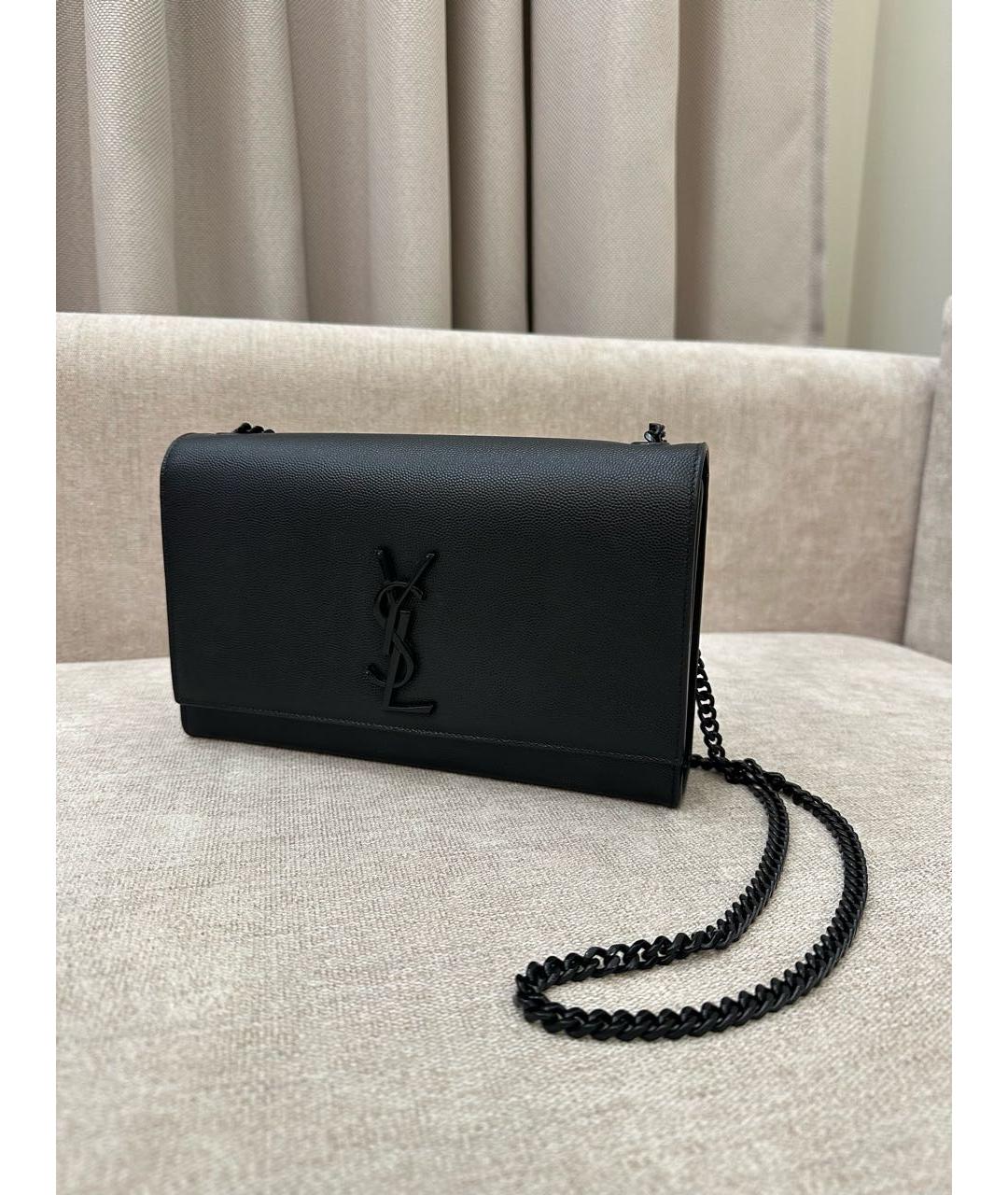 SAINT LAURENT Черная кожаная сумка через плечо, фото 5
