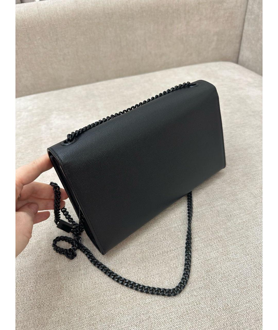 SAINT LAURENT Черная кожаная сумка через плечо, фото 6