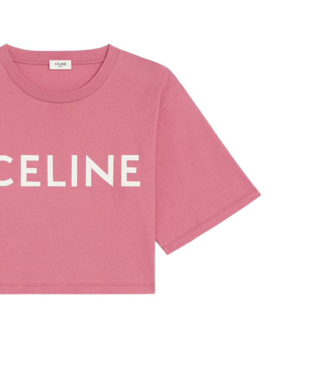 CELINE Розовая хлопковая футболка, фото 5