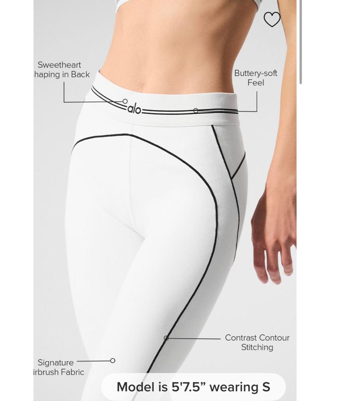 ALO YOGA Белые полиэстеровые спортивные брюки и шорты, фото 6