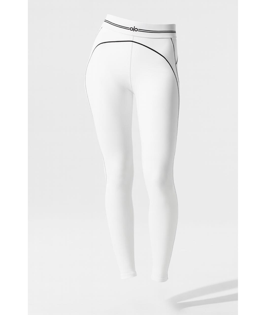 ALO YOGA Белые полиэстеровые спортивные брюки и шорты, фото 7