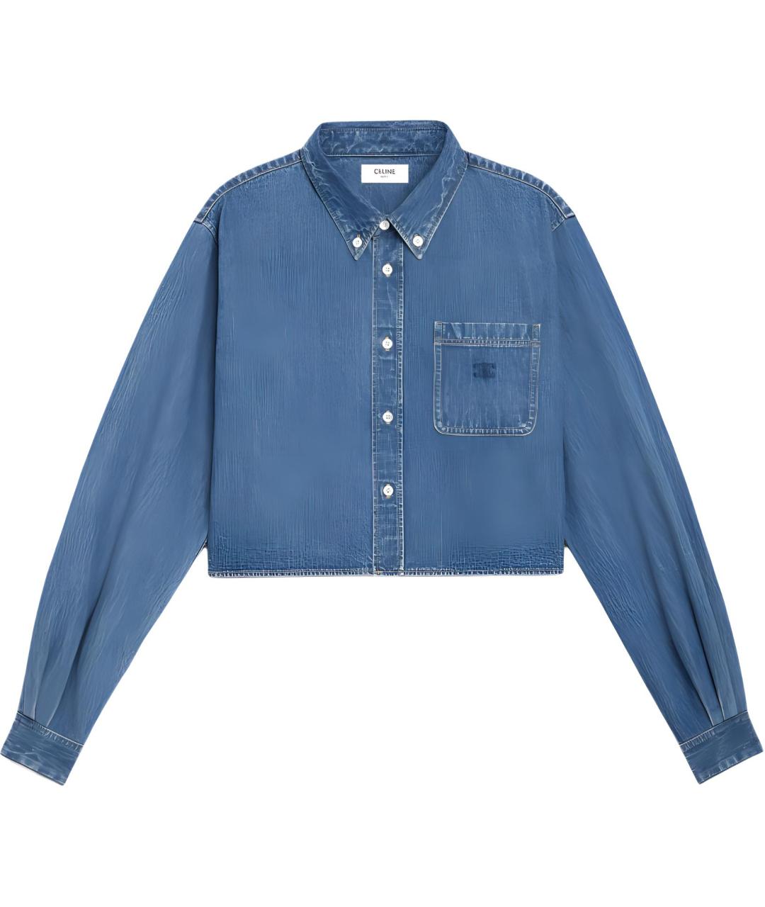 CELINE Синяя хлопковая рубашка, фото 1