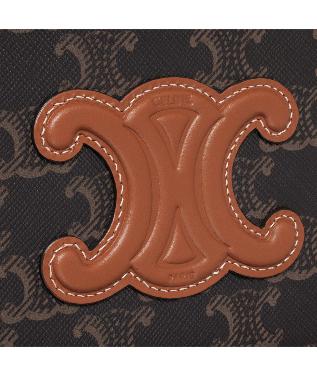 CELINE Коричневая кожаная сумка через плечо, фото 4