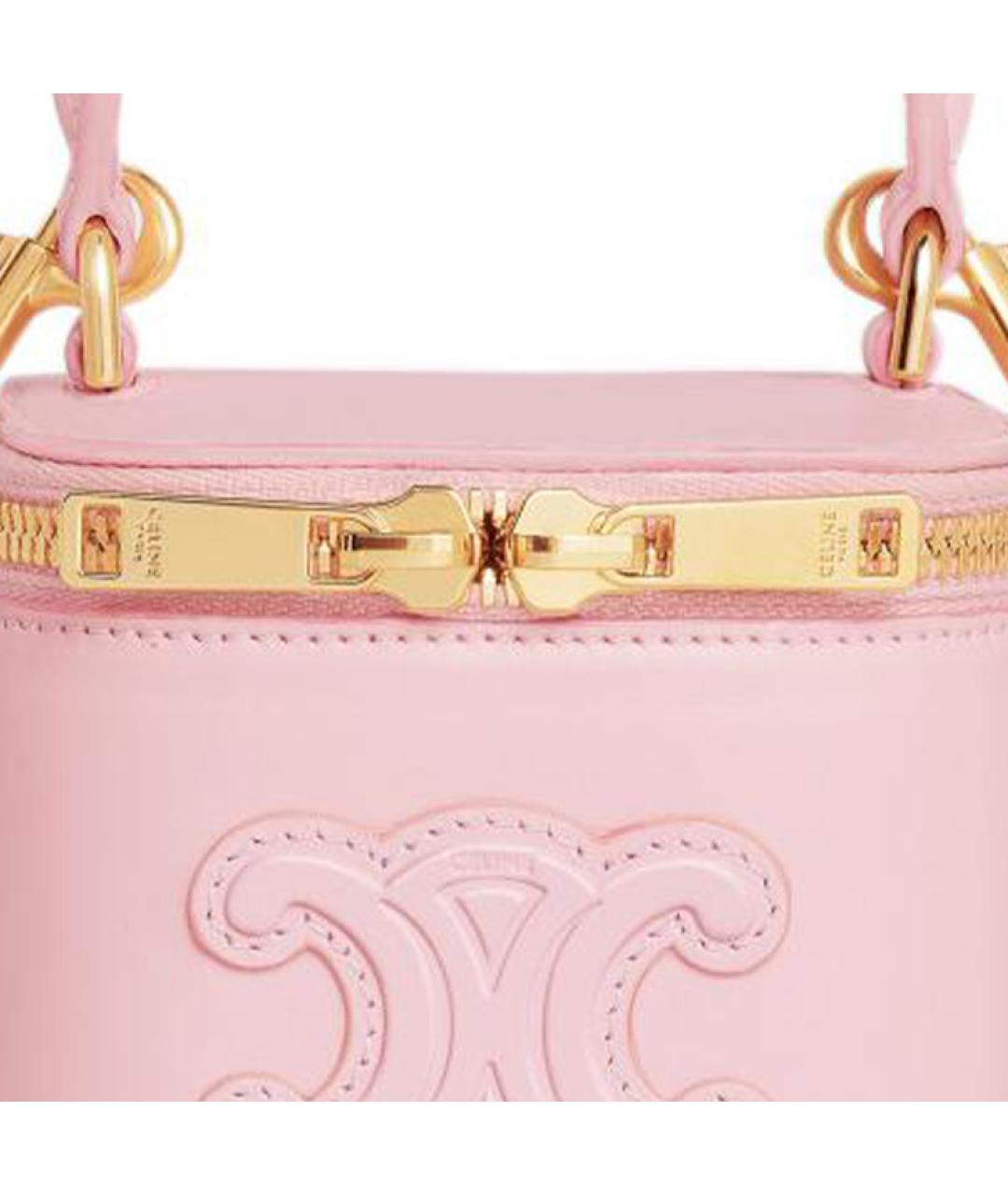 CELINE Розовая кожаная сумка через плечо, фото 6