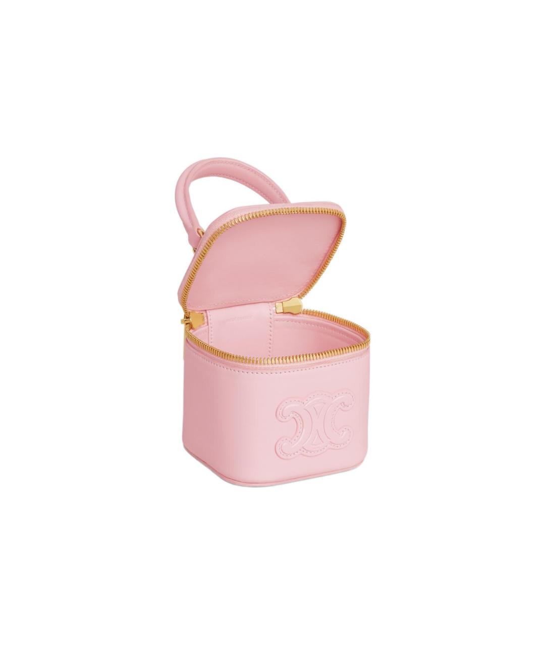 CELINE Розовая кожаная сумка через плечо, фото 4