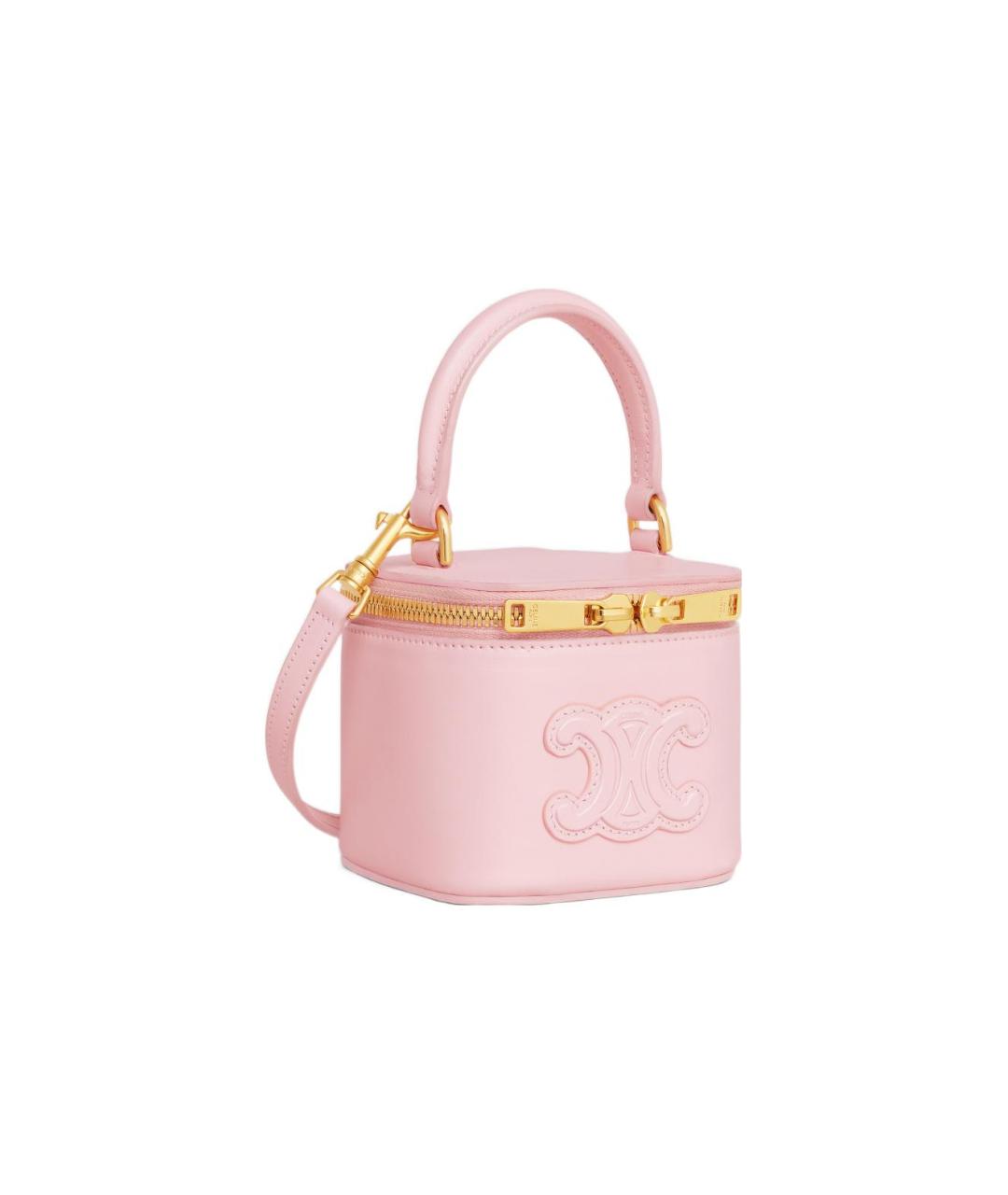 CELINE Розовая кожаная сумка через плечо, фото 3