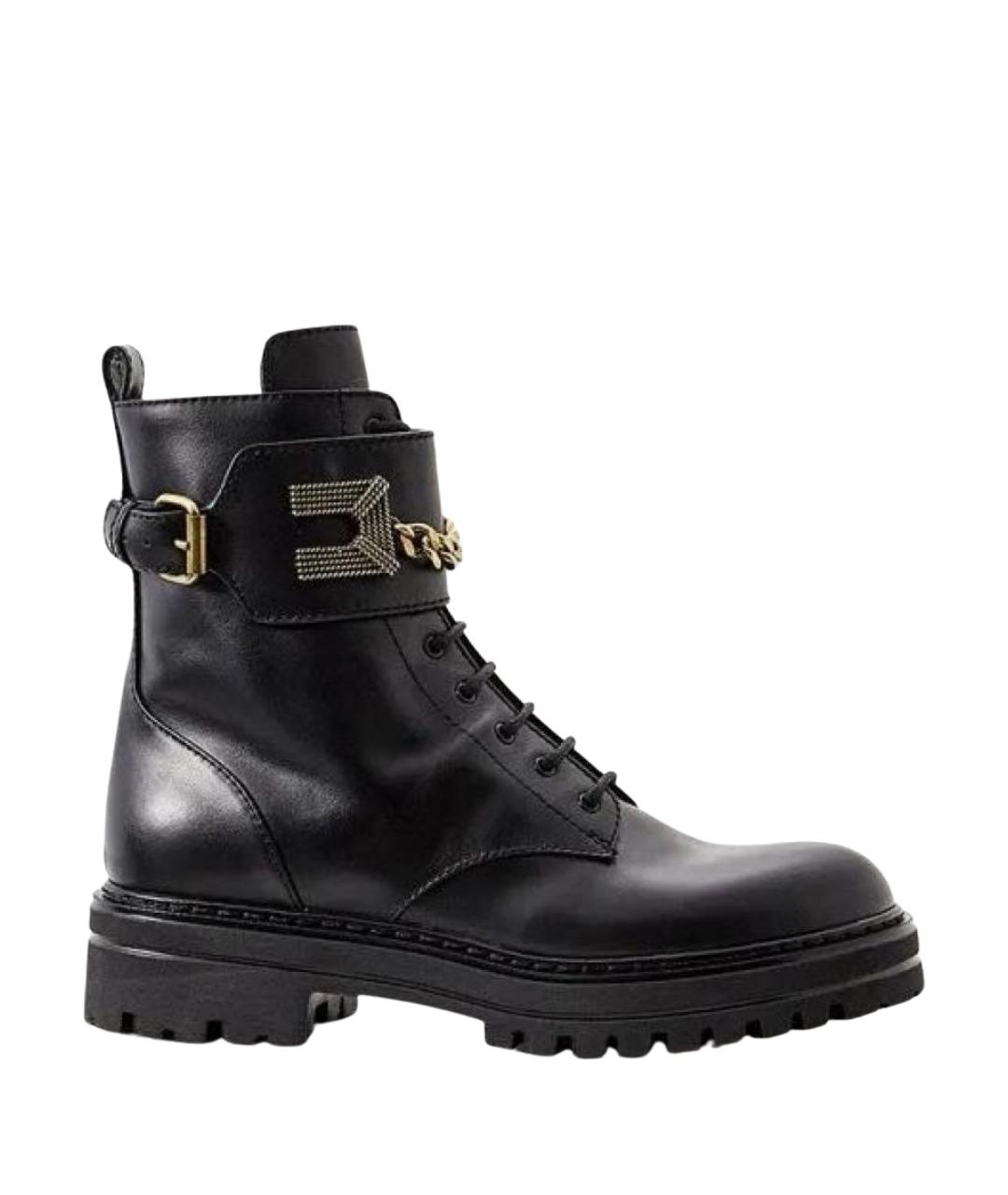 ELISABETTA FRANCHI Черные кожаные ботинки, фото 1