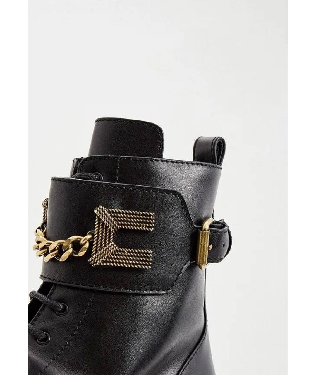 ELISABETTA FRANCHI Черные кожаные ботинки, фото 6