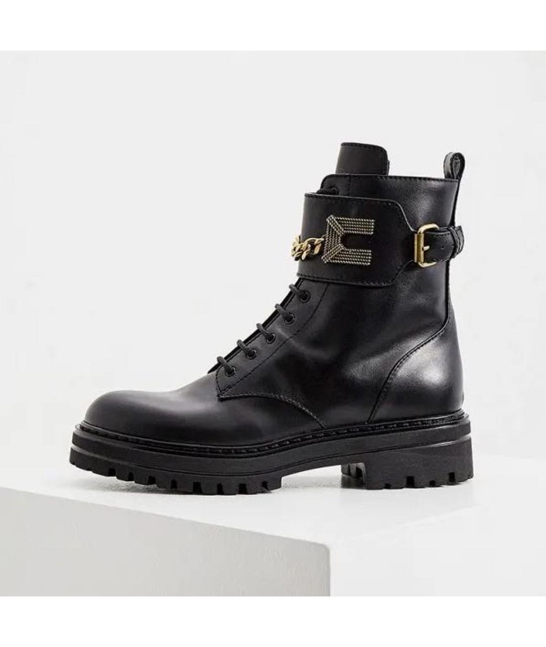 ELISABETTA FRANCHI Черные кожаные ботинки, фото 8