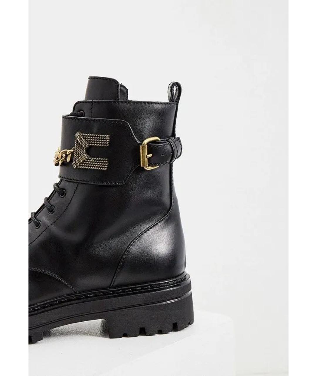 ELISABETTA FRANCHI Черные кожаные ботинки, фото 5